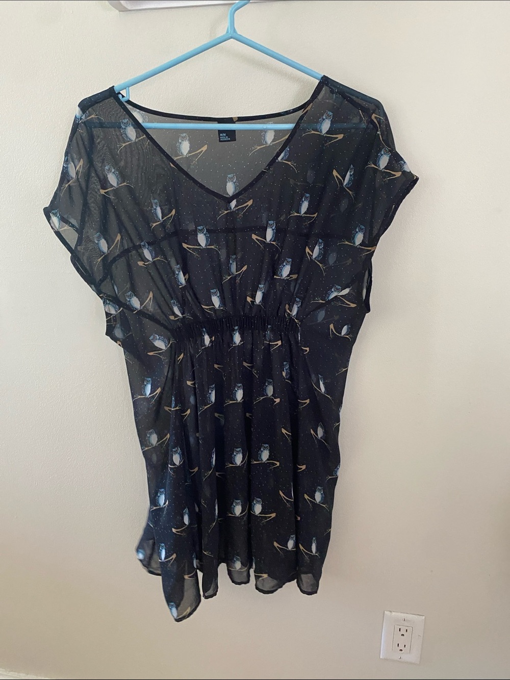 shesaid... Black Sheer Bird-Print Tunic